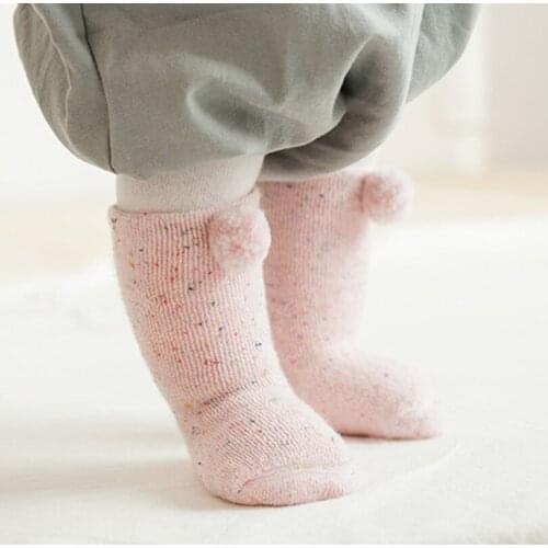 Autumn winter Baby Socks Long Knee High socks With terry ball thick girls socks Warm Boy Sock Kids Children meias 0-5Yrs