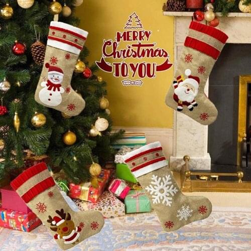 Xmas Tree Hanging Pendants Home Ornaments Socks Gift Bag Creative Party Gift Holder Kitchen Room Decoration Pendants