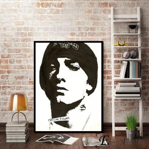Eminem Pop Rapper Singer Portraits Canvas Prints Modern Painting Posters Wall Art Pictures For Living Room Decoration No Frame