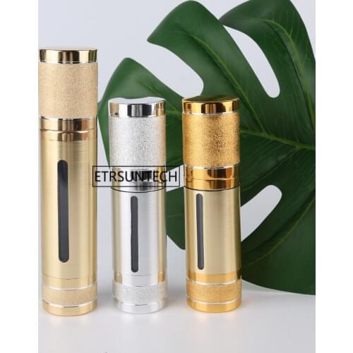 100pcs 30ml 50ml Top Glittering Gold Silver Empty Vacuum Pump Travel Bottles Airless Makeup Skin Care Containers Packaging F3028