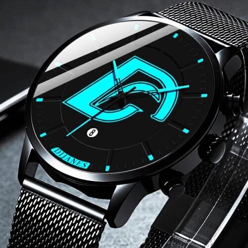 Reloj Hombre 2021 Mens Fashion Stainless Steel Mesh Belt Watches Minimalist Men Business Calendar Quartz Watch Relogio Masculino