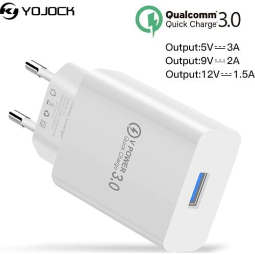 Quick Charge 3.0 USB Phone Charger EU/US Plug Fast Travel Wall Adapter for iphone X Samsung S8 S9 Xiaomi Huawei Charger