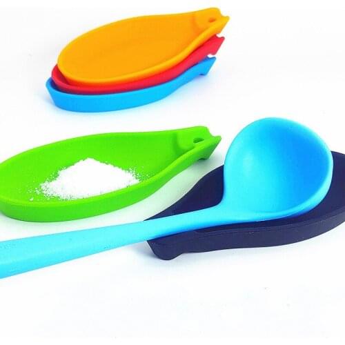 Silicone Spoon Mat Silicone Placemat Tray Spoon Pad Multifunctional Seasoning Dish Bowl Kitchen Gadgets
