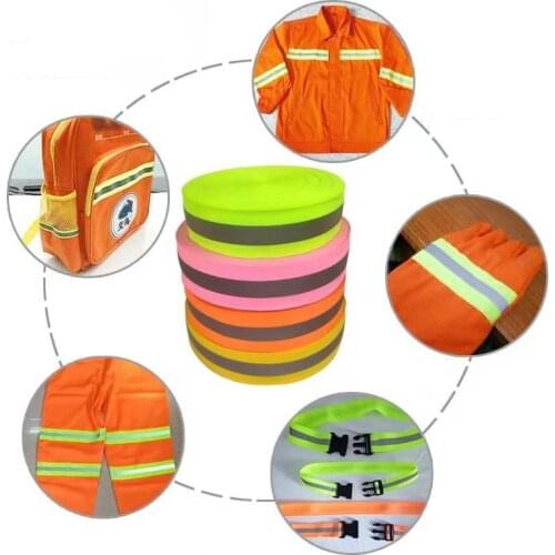 5Yards Reflective Bands Safety Silver Reflective Sew on Fabric Reflector Tape Strap Vest Webbing Warning Belt 20mm/10mm