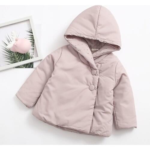 ZWF528 Girls Outerwear Winter New Boys Cotton Thick Down Coats For Children Casual Warm Hooded Jackets Coats Kids Clothes