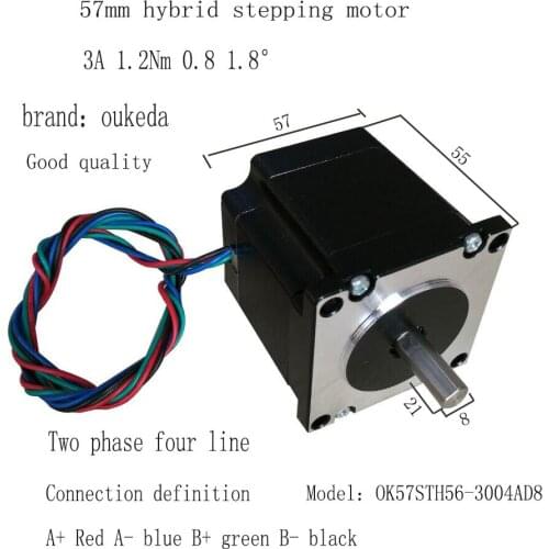 57 stepper motor/stepper motor/57BYGH56 1.2Nm two-phase hybrid shaft diameter 8mm Nema23