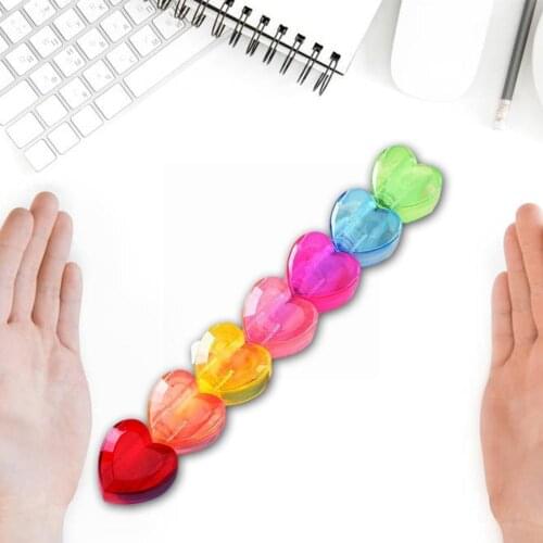 6 In 1 Creative Cute Cartoons Highlighter Heart And School Colored Supplies Fluorescent Shape Pens Markers Rainbow Bear Stu H0W9
