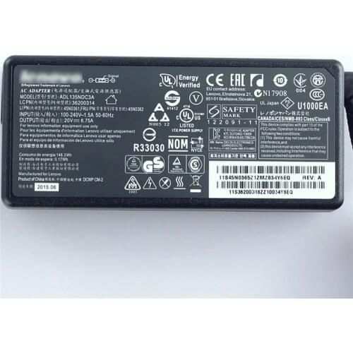 20V 6.75A 19.5V 6.15A Power Adapter 135W Laptop Charger for Lenovo Laptop Charger