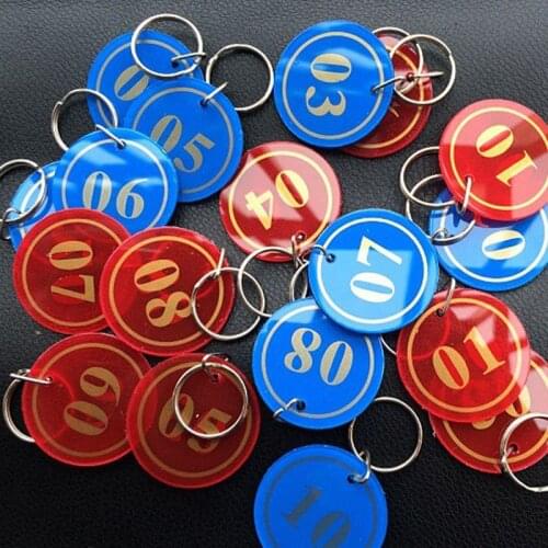 Acrylic Numbered Tags 1-200 With Key Ring Plastic Discs Serial Numbers Label Locker Luggage Checkroom ID Digit Cards ZA6226