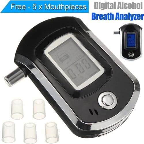 LCD Alcohol Tester Police Breath Alcohol Analyzer Tester Handheld Digital Display Test Detector Backlight