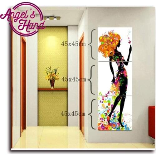 5D DIY Diamond Painting Flower fairy Photo Custom Full Square diamond Embroidery Cross Stitch diamond Mosaic triptych Home Decor