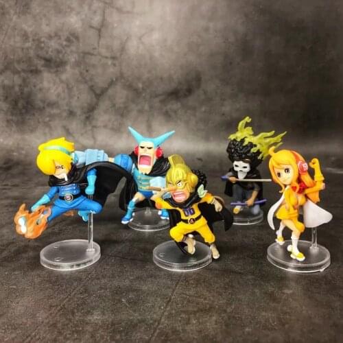 Anime One Piece World WCF Mugiwara56 vol.2 Sanji Reiju Franky Brook Judge PVC Action Figures Collectible Model Toys Doll 5pcs