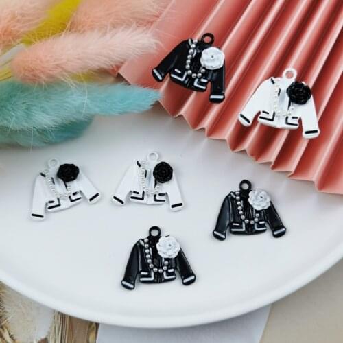 ApeUr 10pcs Womens Coat Enamel Metal Charms DIY OL Style Clothes Earrings Floating Pendants Fit Jewelry Making Phone Case Decor