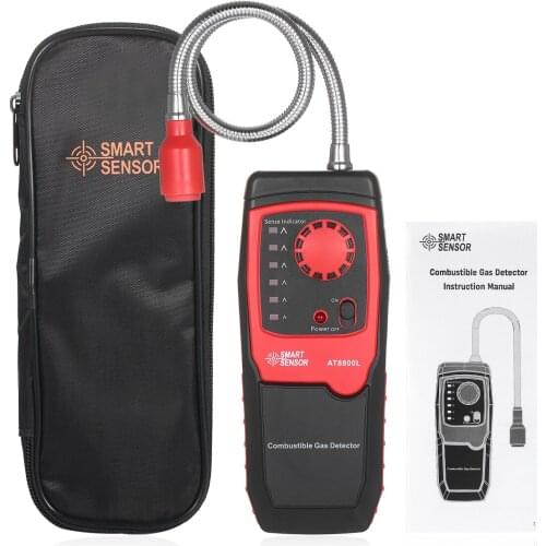 Gas Leak Detector Gas Analyzer Portable Propane Methane and Natural Combustible Gas Tester Meter Sniffer with Sound Light Alarm