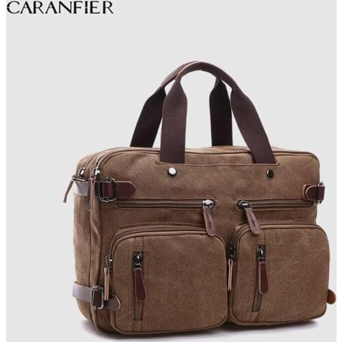 CARANFIER Men Travel Duffel Bags Multifunctional Shoulder Canvas Handbags Unisex Large Capacity Zipper Business Portable Luggage