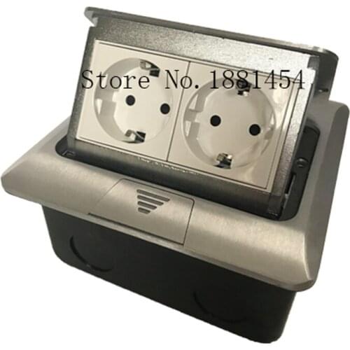 Ship From Russian )Sliver European Ground Socket With switch Floor Socket 10A 110V- 250V Free Shipping