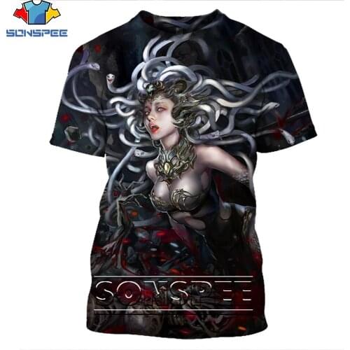 SONSPEE Sexy Power Medusa Shirt 3D Printing Men Womens Summer Casual Fashion Man Snake Girl Oversize Tshirt Kids Tshirts Top