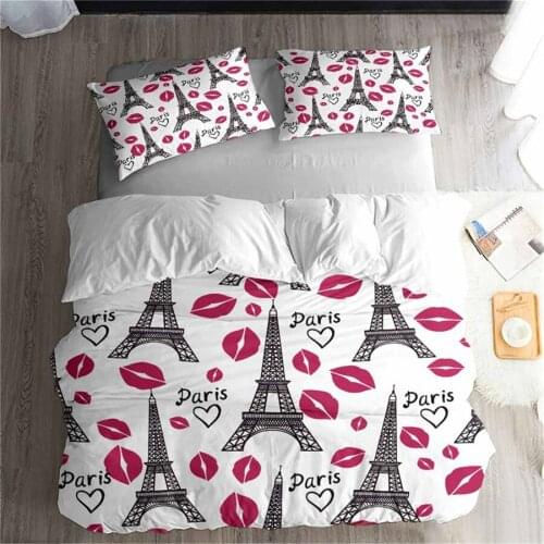 HELENGILI 3D Bedding Set Kiss Lips Mouth Print Duvet Cover Set Lifelike Bedclothes with Pillowcase Bed Set Home Textiles #ZUI-15