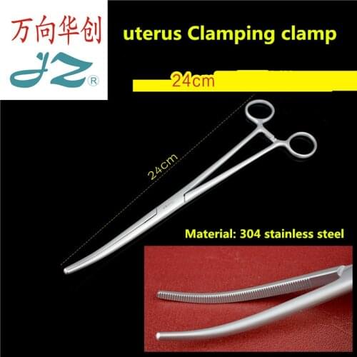 JZ Golden Bell obstetrics and gynecology surgical instruments medical uterine clamp cervical grasping forceps right angle grippe
