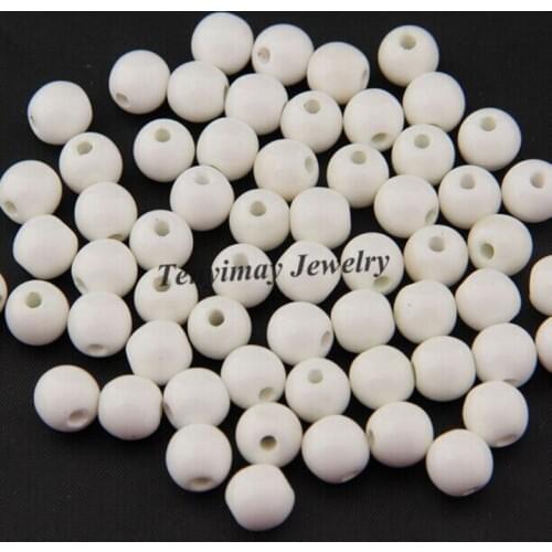 Chinese Ceramic Beads 12mm White Round Ceramic DIY Loose Beads 100pcs/Lot Wholesale
