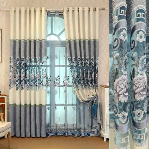 Curtains Chinese curtains for living room and for bedroom chenille shading fabric curtain