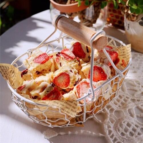 Creative Storage Basket Retro Old Wrought Iron Kitchen Fruit Cases Bread Storage Hoppet Desktop Storage Box Christmas
