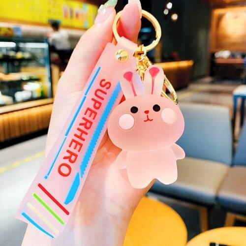 Creative Cute Bow Tie Bear Keychain Key Pendant Car Key Ring Couple School Bag Ornaments for Girlfriend Birthday Gifts Students