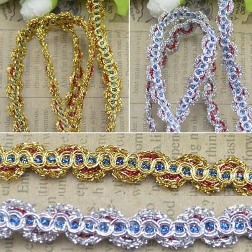 20Meter Gold Silver Lace Trim Curve Lace Fabric Sewing Centipede Braided Ribbon Wedding Craft DIY Clothes Accessories Home Decor