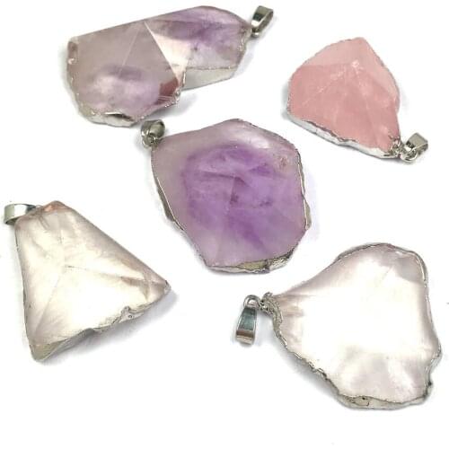 Natural Stone Quartz Pendant irregular shape Exquisite Pendants charms for Jewelry making DIY Necklaces Accessories size 35x50mm