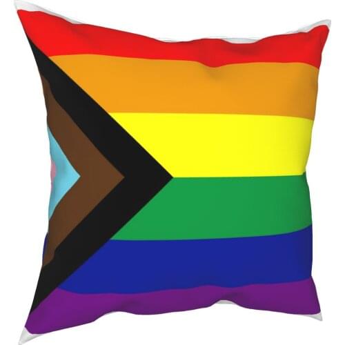 LGBT Gay Pride Flag Pillow Case Home Decorative Cushion Cover Throw Pillow for Sofa Polyester Double-sided Printing Novelty