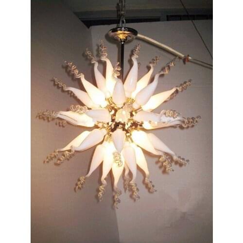 Modern Murano Glass Indoor Flower Chandelier Lighting Indian Design Chandelier Pendant Lights
