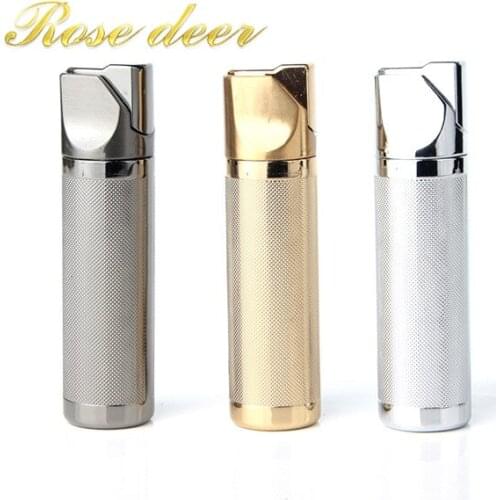 Metal Drawing Electroplate Windproof Smoking Lighter Top Qualilty Flame Gas Lighter Men Cigarette Lighter Gifts