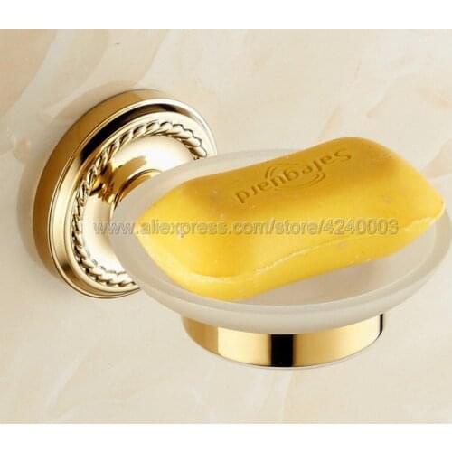Wall Mounted Soap Dish Holder Gold Color Brass Bathroom Soap Dish Kba612