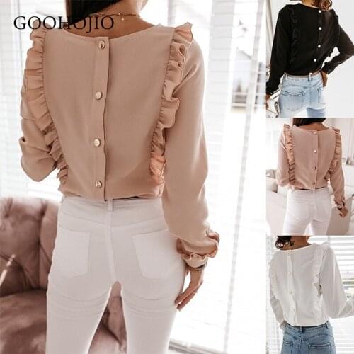 GOOHOJIO 2021 New Spring Autumn Temperament Blazers for Ladies Single-breasted Buttons Shirts Women Fashionable Women Blouses