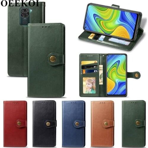 OEEKOI Pure Color PU Leather Wallet Flip Cover Case for Xiaomi Redmi 10X 4G