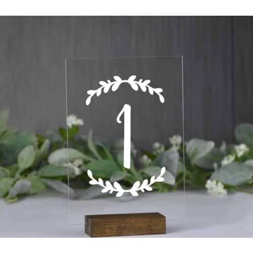Plexiglass Wedding Table Number With Wooden Base Wedding Table Numbers Sign Wedding Decor Birthday Table Numbers