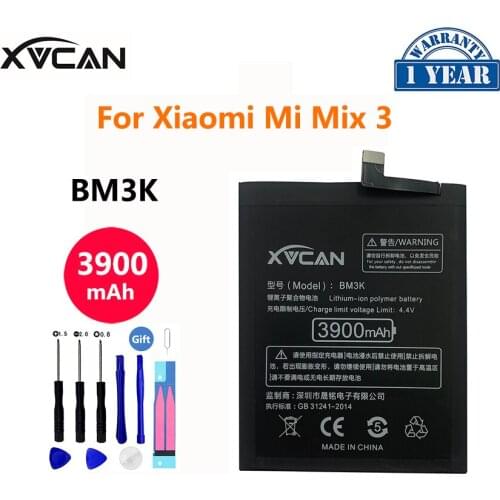 Original XVCAN Battery BM3K For Xiaomi Mix 3 Mix3 3900mAh High Capacity Rechargeable Phone Replacement Batteria Akku