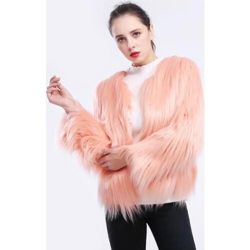 Autumn faux mink fur leather jacket womens warm fur leather coat women loose jackets Short long sleeves winter thicken b508