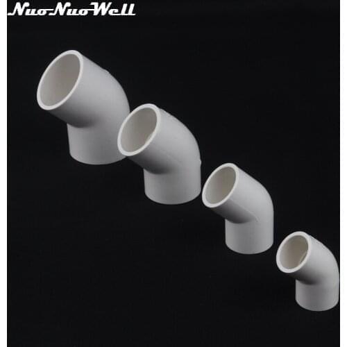 2pcs PVC 45 Degree 20mm 25mm 32mm 40mm Connector for Garden Irrigation Aquarium Adapter Water Tank Water Pipe Elbow Joint
