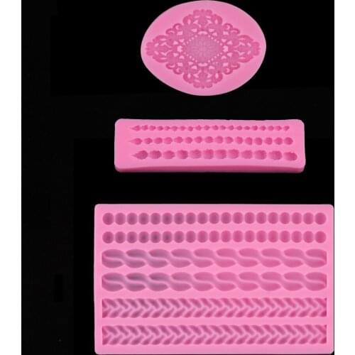Braided Rope Pearl Shell Lace Flower Cake Decoration Silicone Mold DIY Cake Decorating Tools Chocolate Fondant Candy Soap Mould