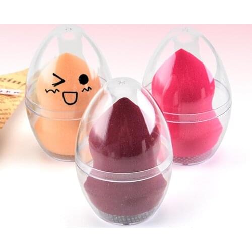 Stand Storage Box Cosmetic Egg Puff Case holder Accessorie Egg Shaped Transparent Empty Makeup Sponge Shaper Puff Holder