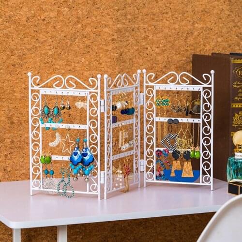 2pcs 3pcs 4pcs Stud Earring Display Rack Foldable Screen Dangle Earring Jewelry Storage Originizer Stand Holder Rack