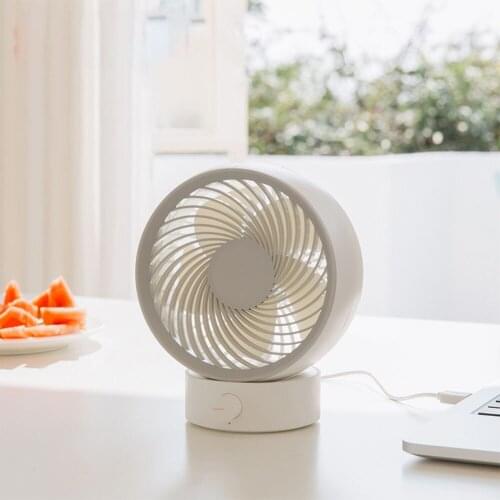 Fan Portable Air Conditioner USB Mini Electric Silent Chargeable Desktop Strong Wind Creativity Gift Round Fresh Power Saving