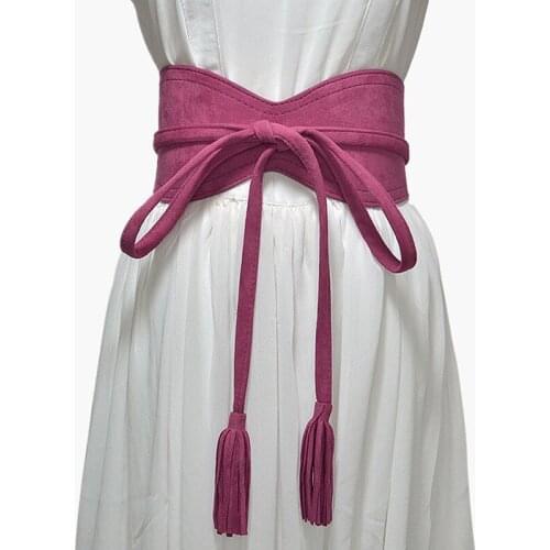 Faux Leather Belt With Tassel Luxury Designer Belts For Women Cummerbunds Waist Band Women Corset Belt For Dress Waistband