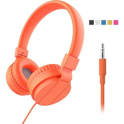 Foldable Retractable Solid Color Wired Headphone Heavy Bass Music Gaming Headset