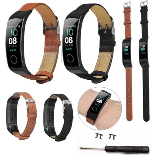 Watchband Replacement Smartwatch Band Replacement Fibre Leather Watch Band Strap Bracelet For Huawei Honor Band 5/4 Band Strap