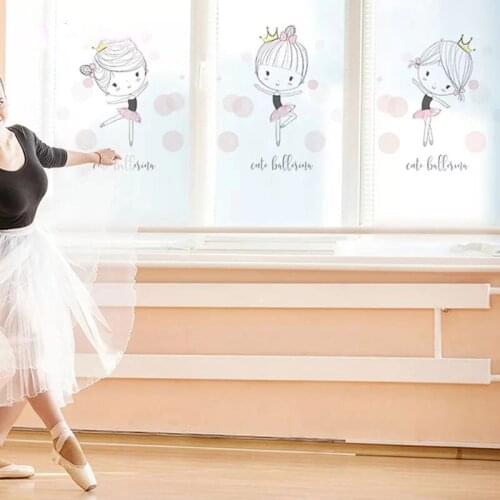 Ballet Girl Glass Foil sticker Window Film Dance Room Gym office no glue Privacy Custom size decal home decor Self-adhesive film