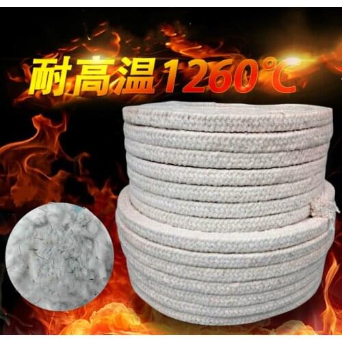 6X6 8X8 10X10MM Ceramic fiber packing alumina silicate fibre furnace door sealing fire door seal aluminosilicate stuffing seal