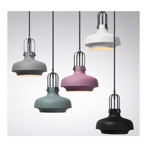 Vintage Iron White/Black Matte Painting Pendant Lamp Foyer Dining Room Bar Loft Pendant Light E27 110-240V Metal Lamps 25cm