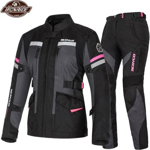 SCOYCO Waterproof Motorcycle Jacket Women Motocross Protection Reflective Motocross Off Road Touring Jacket With Linner
